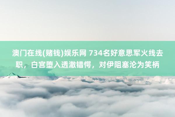 澳门在线(赌钱)娱乐网 734名好意思军火线去职，白宫堕入透澈错愕，对伊阻塞沦为笑柄
