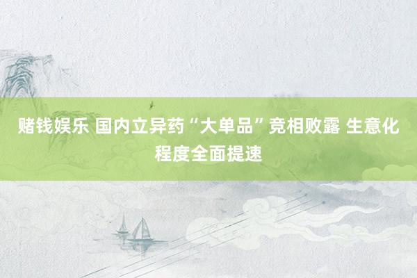 赌钱娱乐 国内立异药“大单品”竞相败露 生意化程度全面提速
