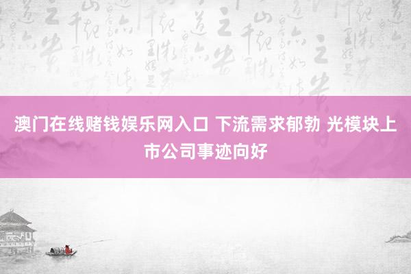 澳门在线赌钱娱乐网入口 下流需求郁勃 光模块上市公司事迹向好