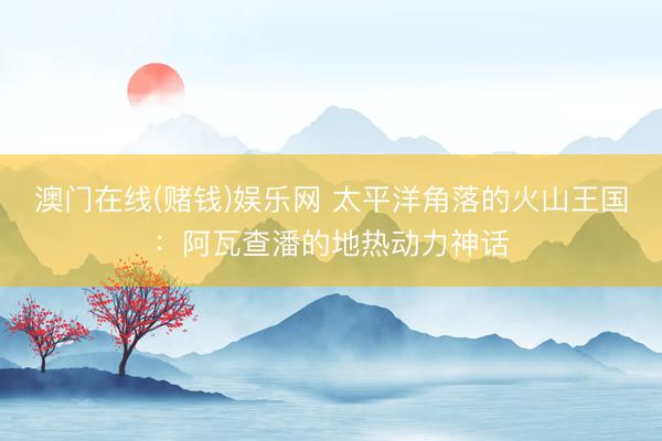 澳门在线(赌钱)娱乐网 太平洋角落的火山王国：阿瓦查潘的地热动力神话
